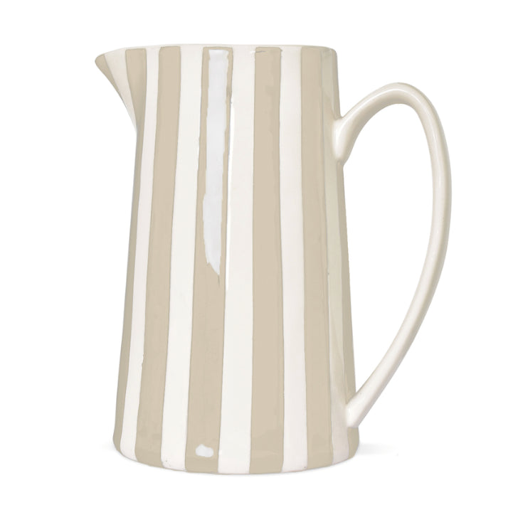 Kruik beige gestreept
