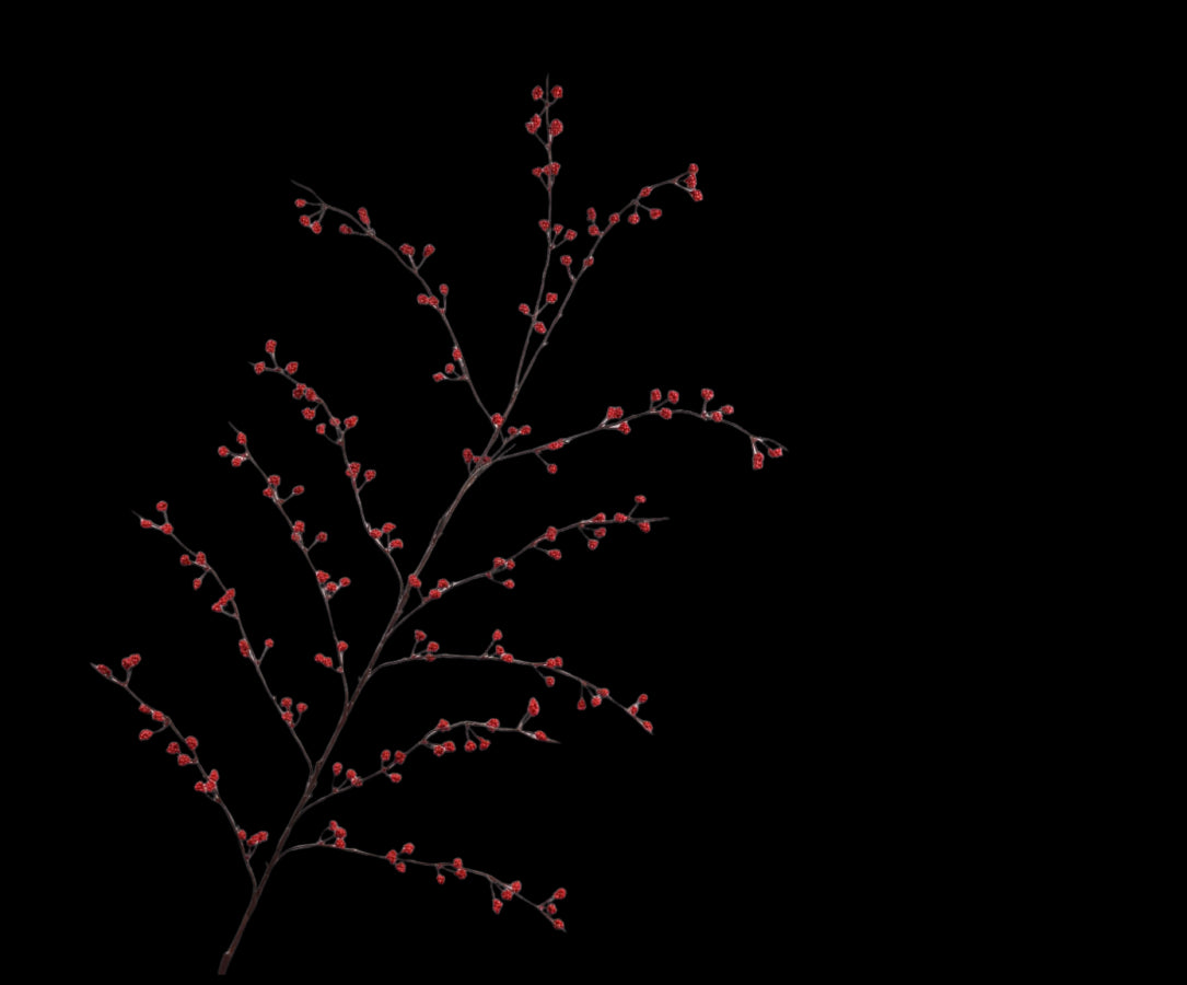 Zijde Bessentak Rood 137 cm