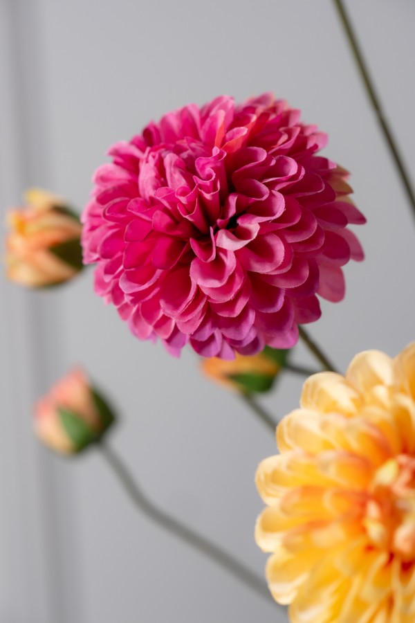 Zijde Dahlia tak Fel roos 73 cm
