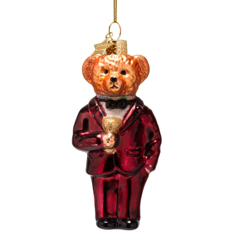 Kerstbal Bear in Clothes