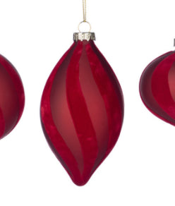 Kerstbal Flock Stripe 2