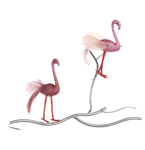 Kerstbal Flamingo Roos