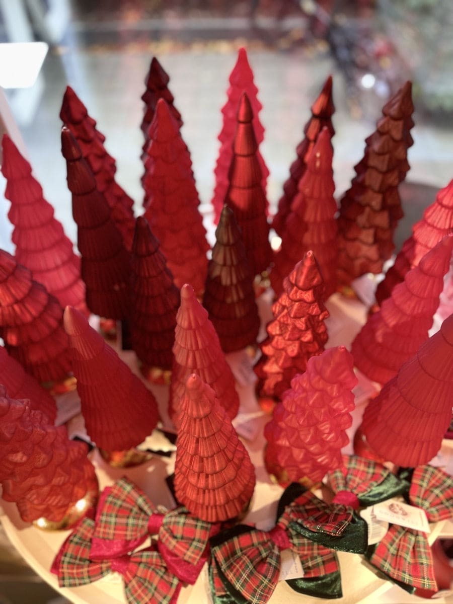 Kerstboom glas 30 cm rood/bordeaux