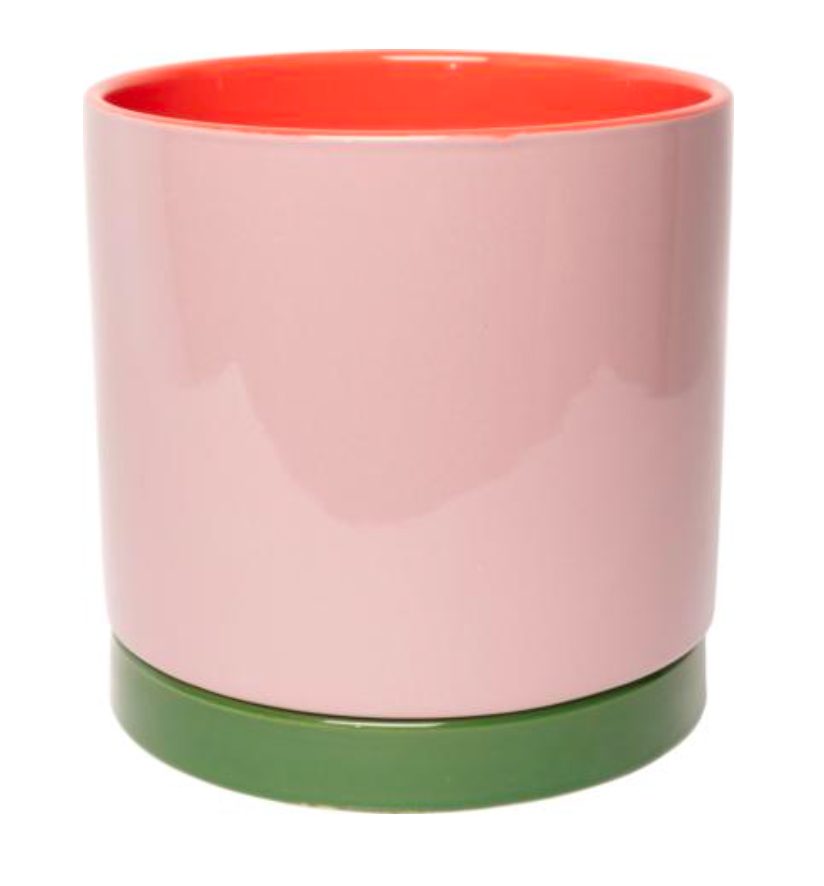 Bloempot Roos Groen Oranje M
