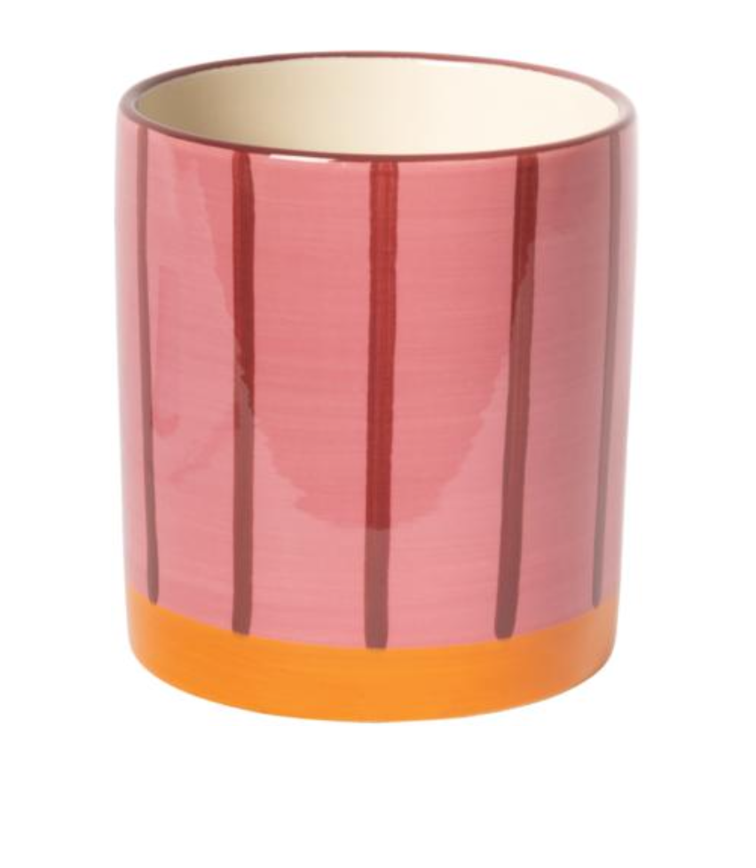 Flowerpot striped Red Pink orange