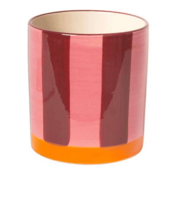 Bloempot gestreept Roos Bordeaux Oranje