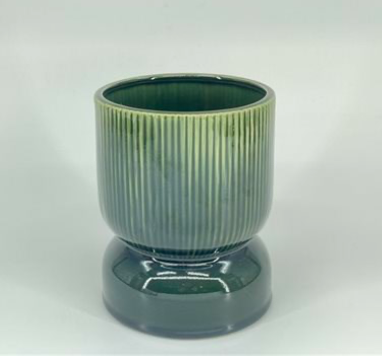 Pot op voet groen S