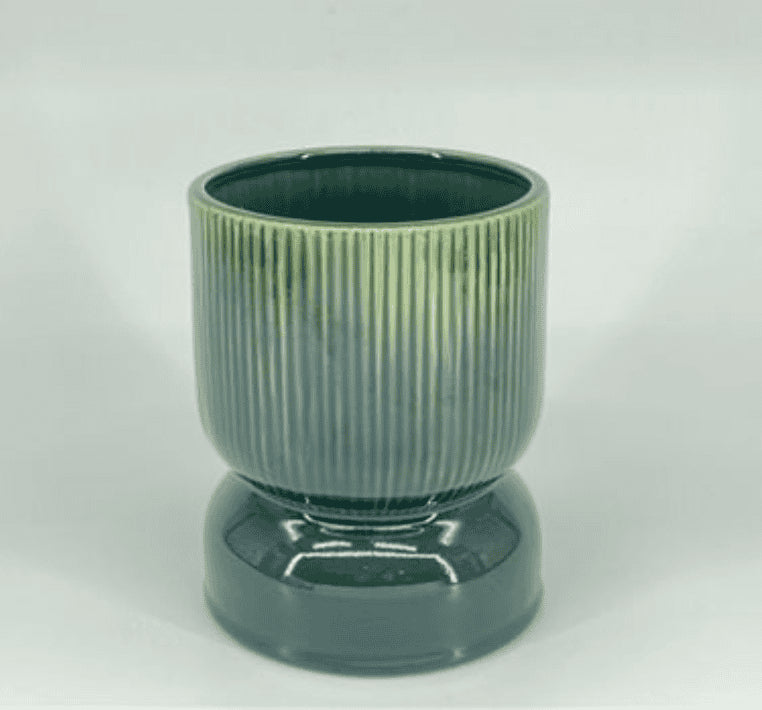 Pot op voet groen S