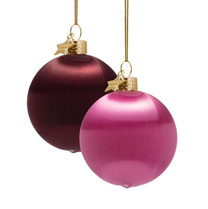 Kerstballen set Burgundy/pink 4 st