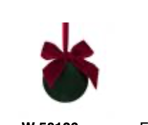 Kerstbal flok Groen + strik