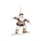kerstbal Santa snowboard gold