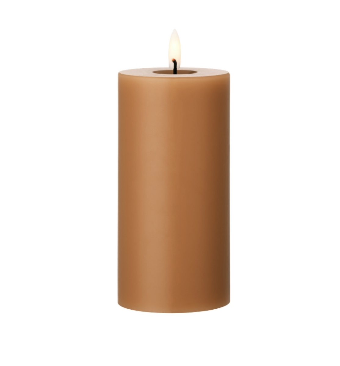 LED pillar candle M raw toffee