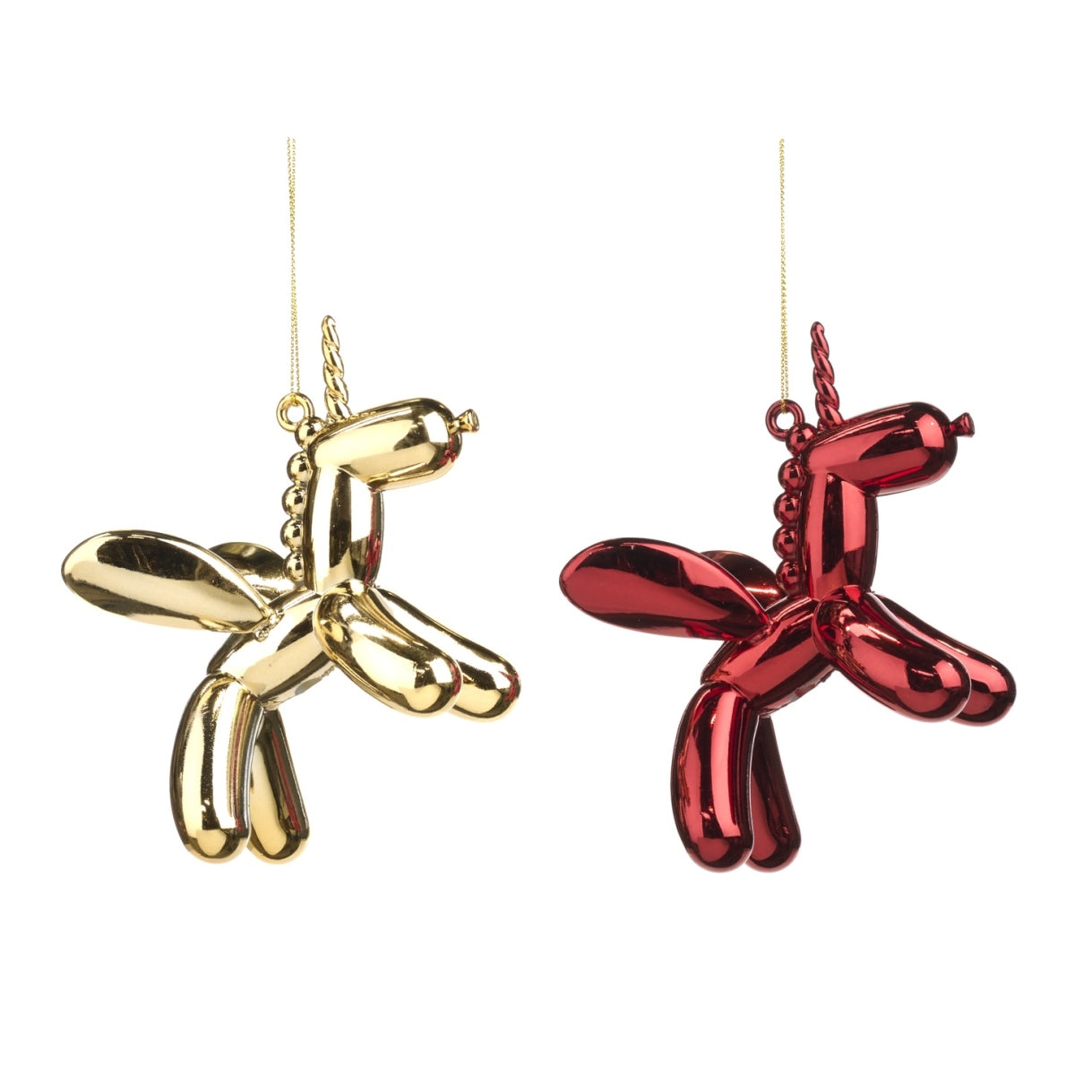 Kerstbal balloon unicorn rood
