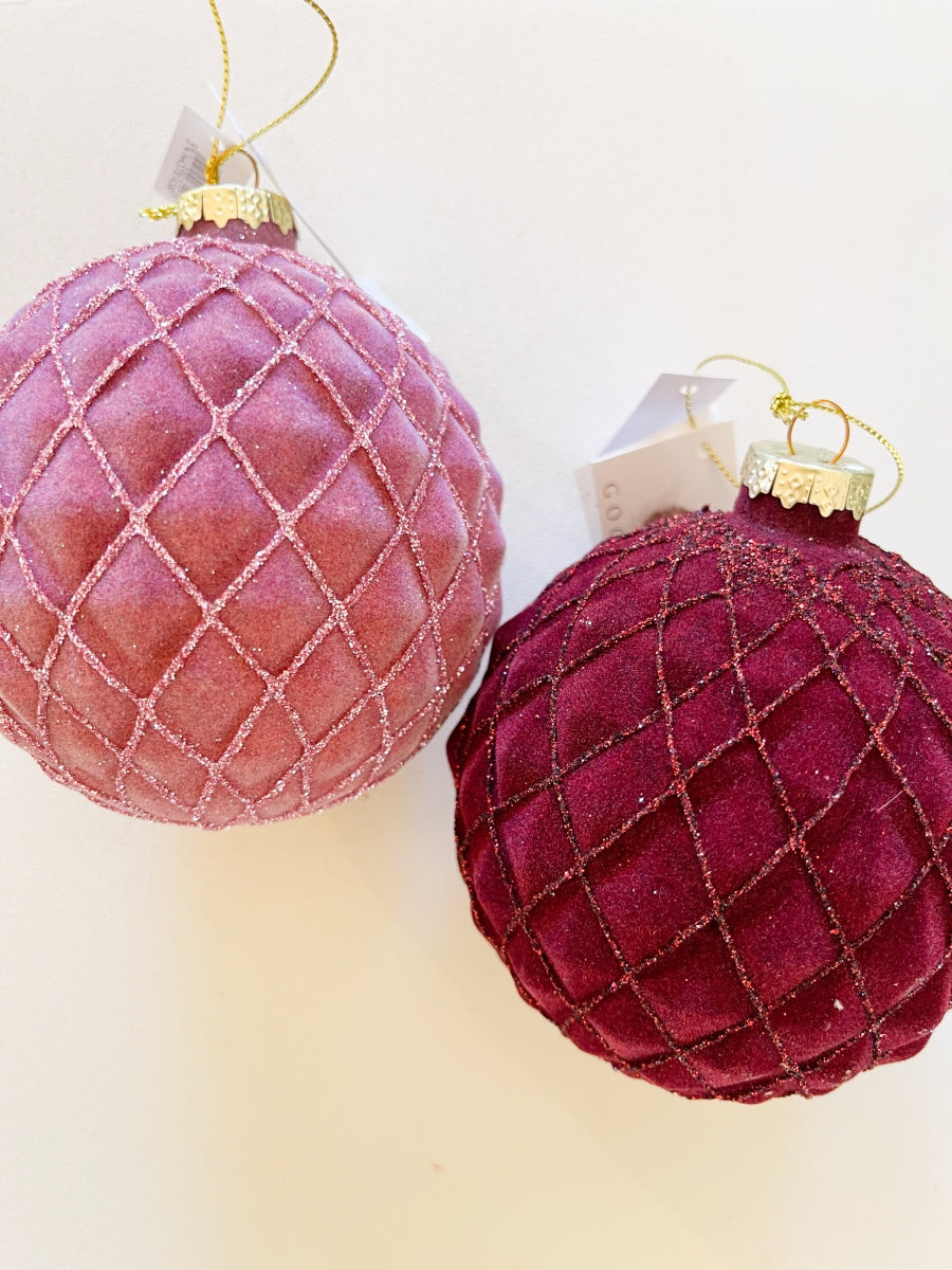 Kerstbal flock roos