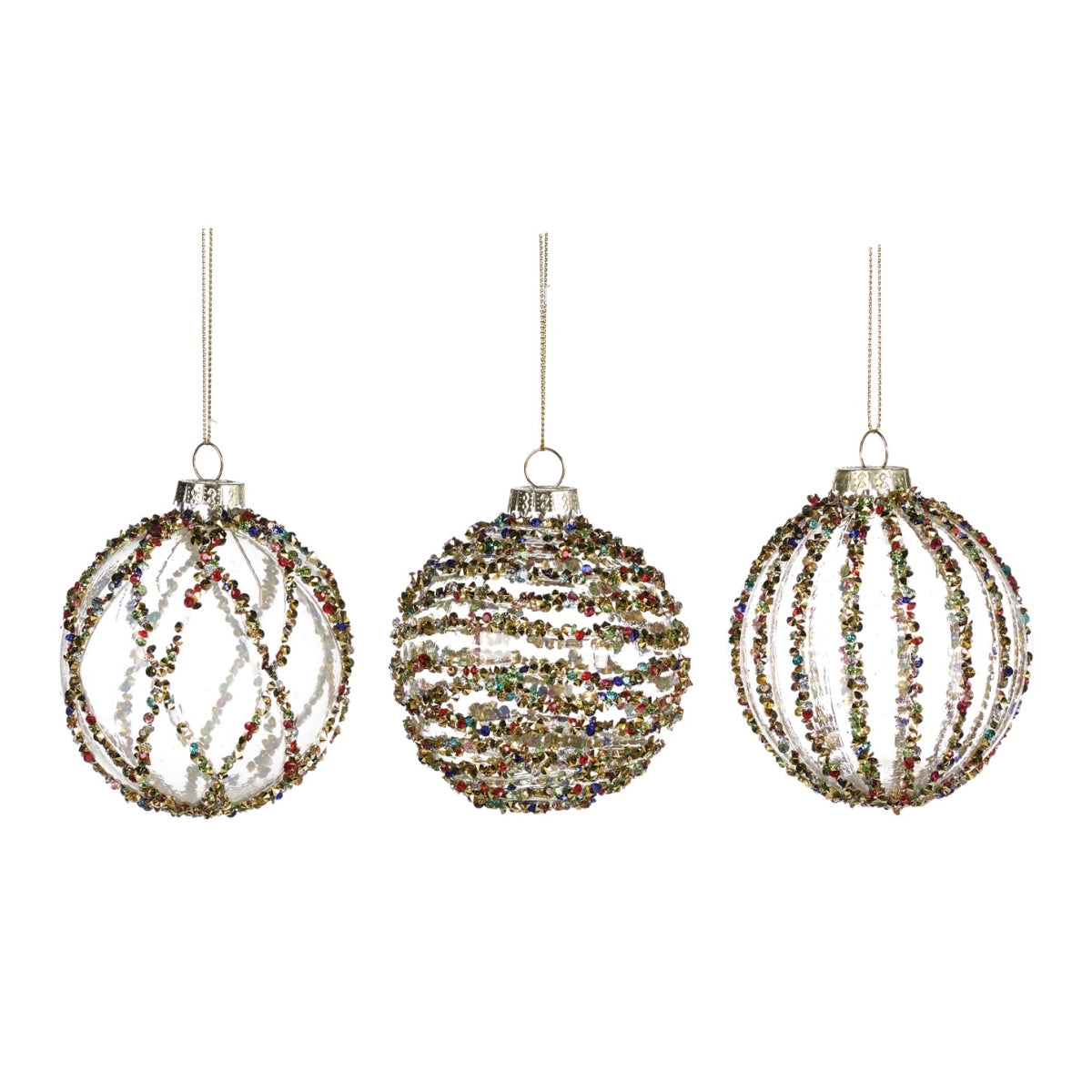 Kerstbal jewel stripe 2