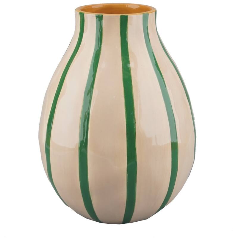 Vaas Geel gestreept Beige groen
