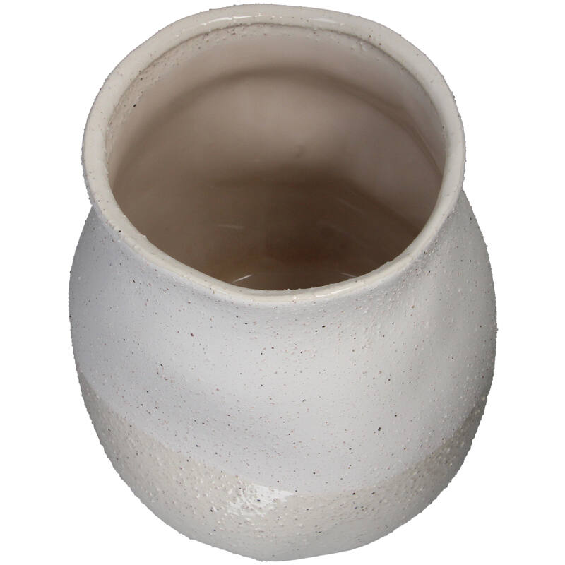 Bloempot wit golvend L