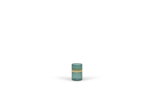 Vaasje/theelicht Groen-Creme XS