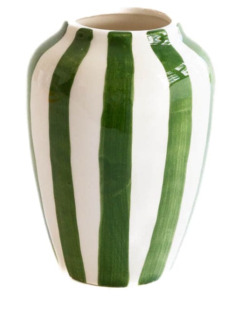 Funky Flower Small Dark Green Stripes