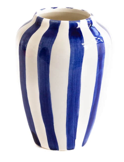 Funky Flower Small Cobalt Blue Stripes