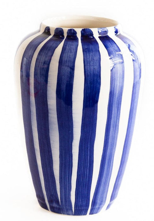Funky Flower Medium Cobalt Blue Stripes