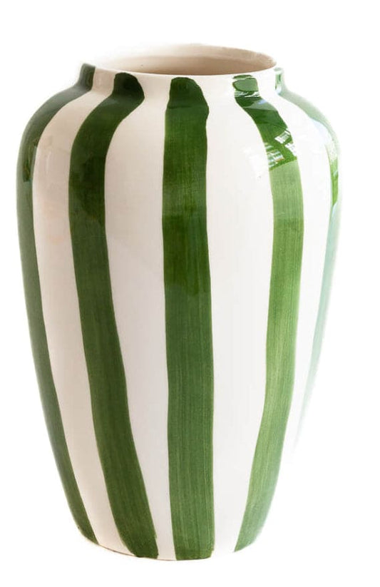 Funky Flower Large Dark Green Stripes