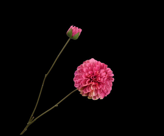 Zijde Dahlia tak Fel roos 73 cm