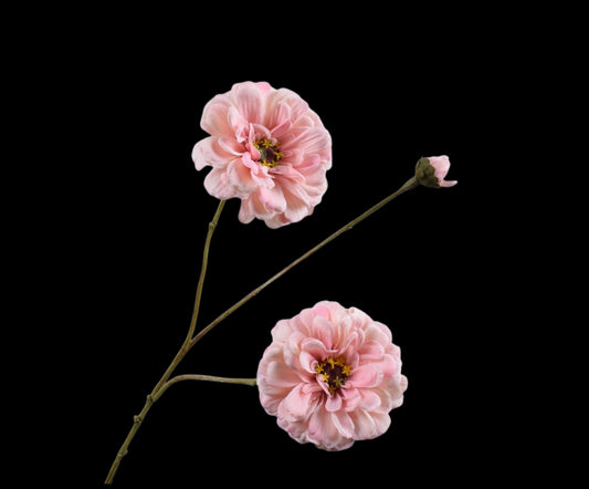 Zijde Zinnia tak roze 66 cm