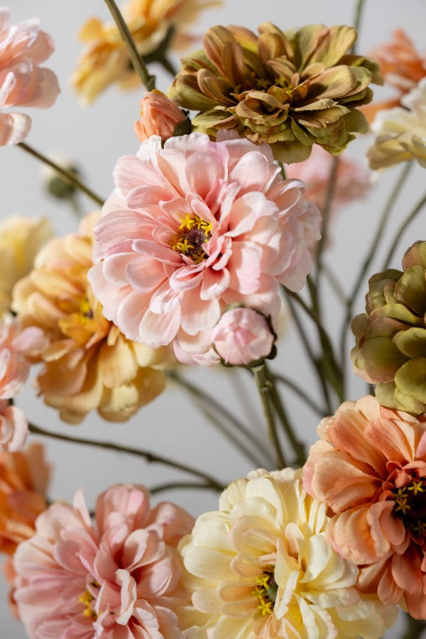 Zijde Zinnia tak roze 66 cm