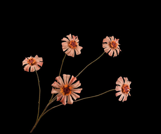 Zijde Zinnia tak zalm 89 cm
