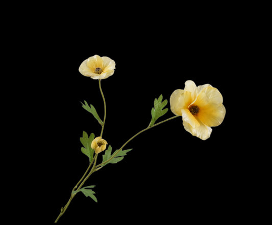Zijde ranonkel geel 58 cm