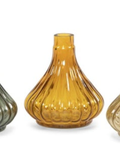 Vaas Soliflower Ribbed Amber