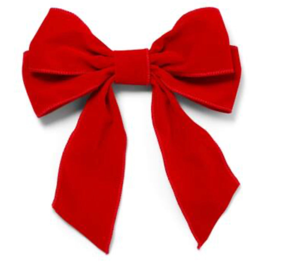 velvet strik Rood 20 cm Set 2