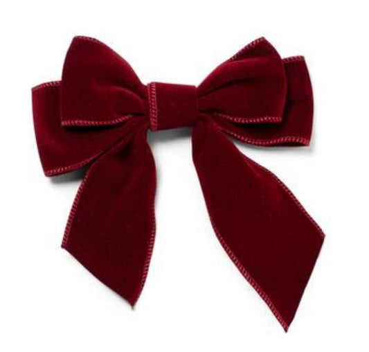 velvet strik Burgundy 20 cm Set 2