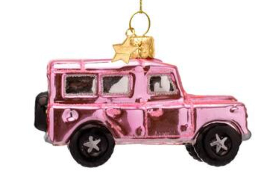 Kerstbal Land Rover Pink