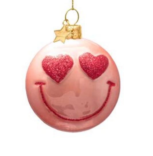 Kerstbal Smiley roos