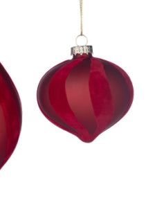 Kerstbal Flock Stripe 3