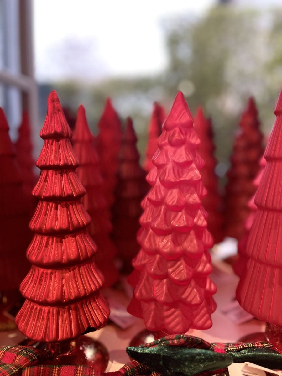 Kerstboom glas  25 cm rood/bordeaux