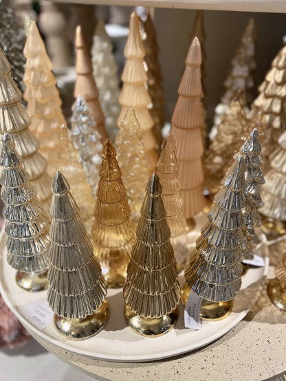 Kerstboom glas  25 cm sand