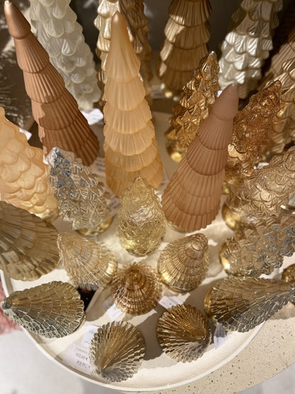 Kerstboom glas  25 cm sand