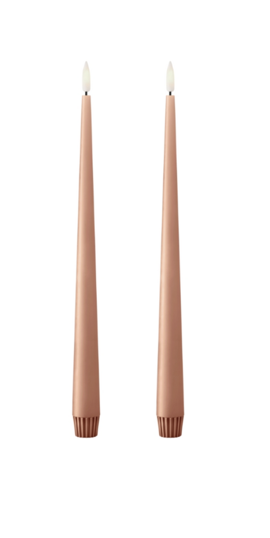 LED taper candle 2pcs Rosy Caramel