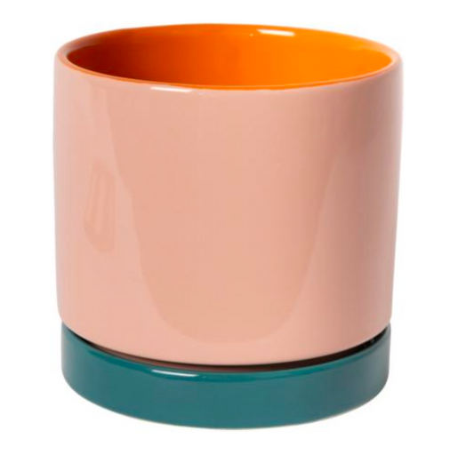 Bloempot Roos Petrol oranje XS