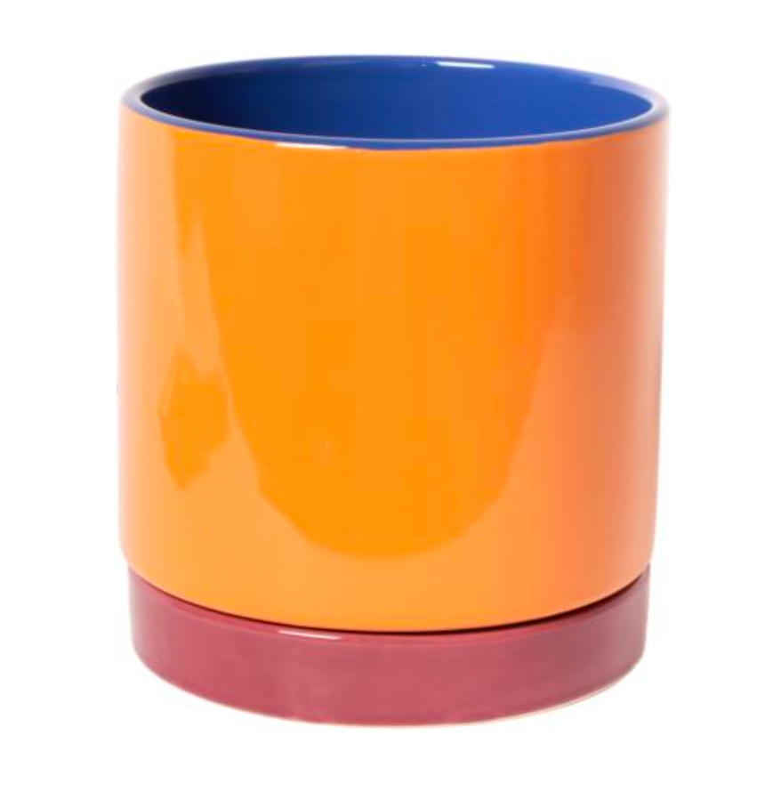 Bloempot Oranje Roos Blauw XS