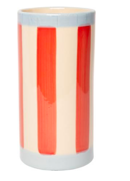 Vaas gestreept Rood Licht Blauw