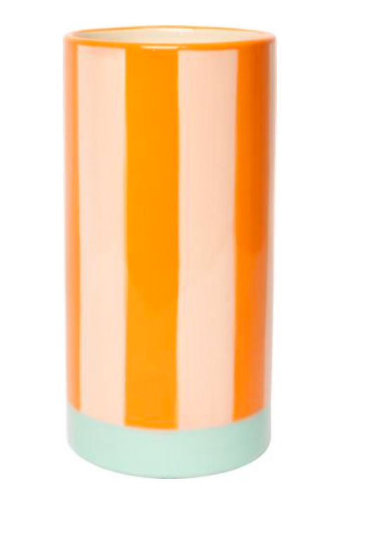 Vaas gestreept Oranje Roos Licht Blauw