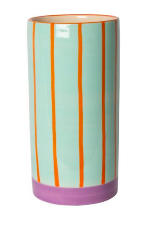 Vaas gestreept Munt oranje Lila