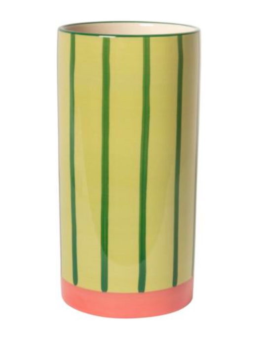 Vaas gestreept groen Munt Roos