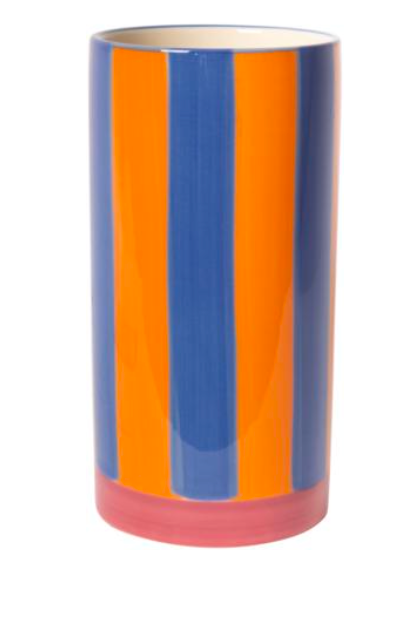Vaas gestreept Oranje, Blauw, D roos
