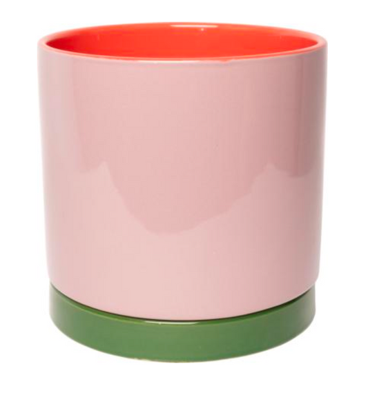 Bloempot Roos Groen Oranje S