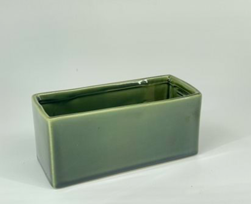 Rechthoekige pot groen S